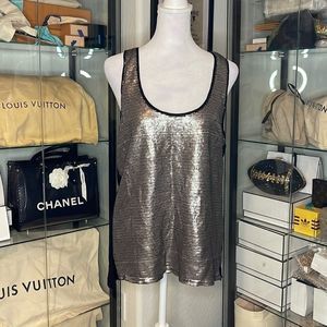 ELLA MOSS | Sequin Embellished Tank Top in Black and Silver